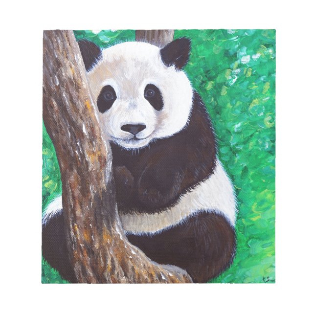 Panda in a Tree Painting Notepad (Front)