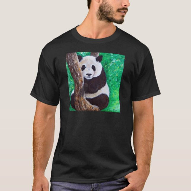 Panda in a Tree Painting T-Shirt (Front)
