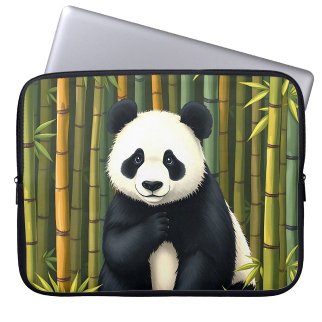 Panda In Bamboo Forest Laptop Sleeve Case (Front)