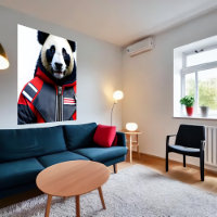 Panda in Firefighter | AI Art Poster
