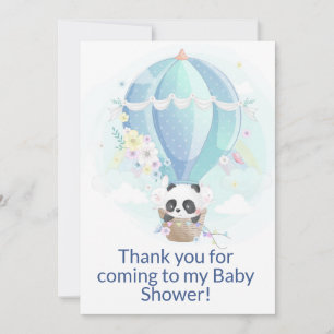 Panda in Hot Air Balloon Thank You Card