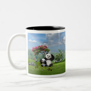 Panda in Paradise Two-Tone Coffee Mug