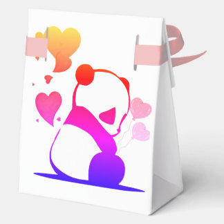 panda in pink favour box