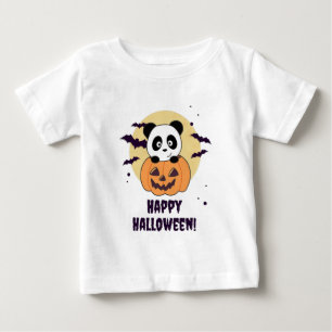 Panda In Pumpkin Sweet Pandas Happy Halloween Baby T-Shirt