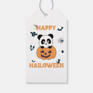 Panda In Pumpkin Sweet Pandas Happy Halloween Gift Tags
