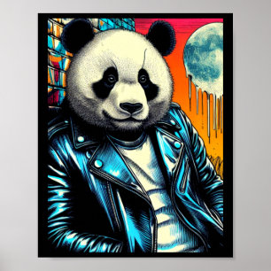 Panda In The City 2 Sticker Poster