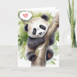 Panda In Tree Thinking of You Card