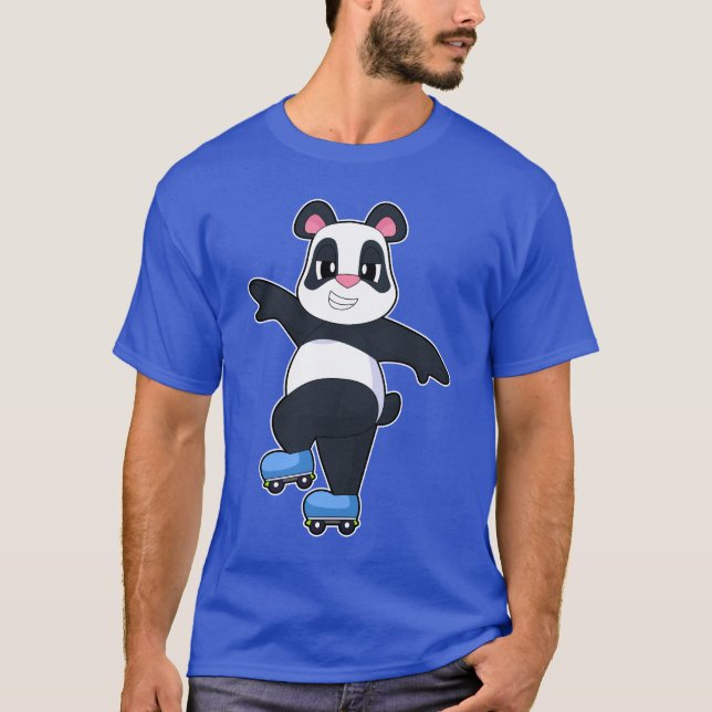 Panda Inline skating Inline skates Sports T-Shirt (Front)