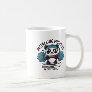 Panda Installing Muscles Please Wait Weightlifter  Coffee Mug