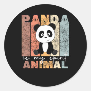 Panda Is My Spirit Animal - Cute Pandas Vintage Classic Round Sticker