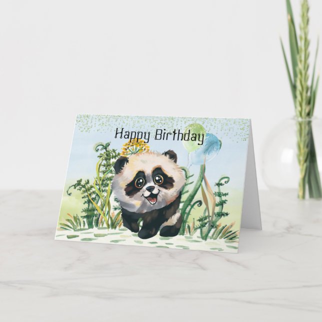 Panda Kid Happy Birthday Card (Front)
