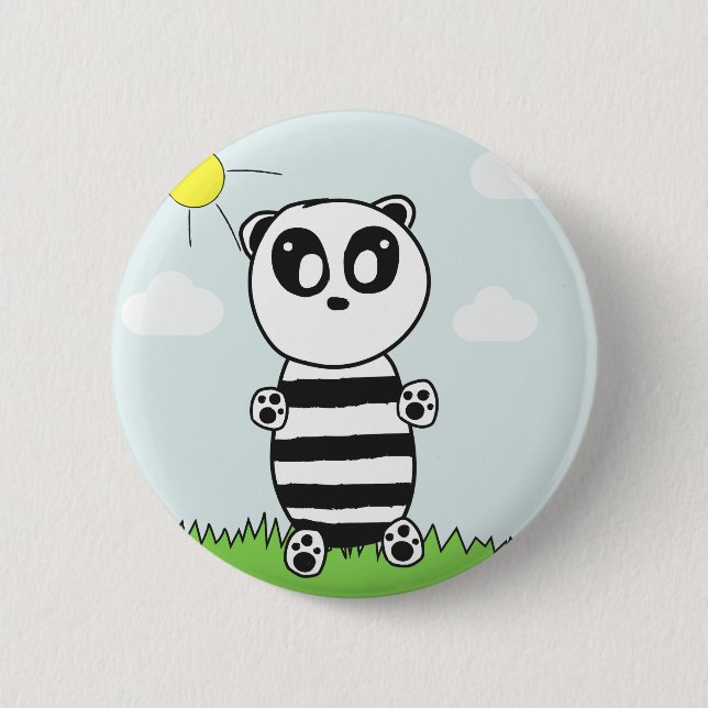 Panda Kids  6 Cm Round Badge (Front)