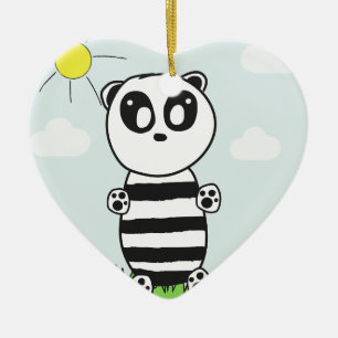 Panda Kids Ceramic Ornament
