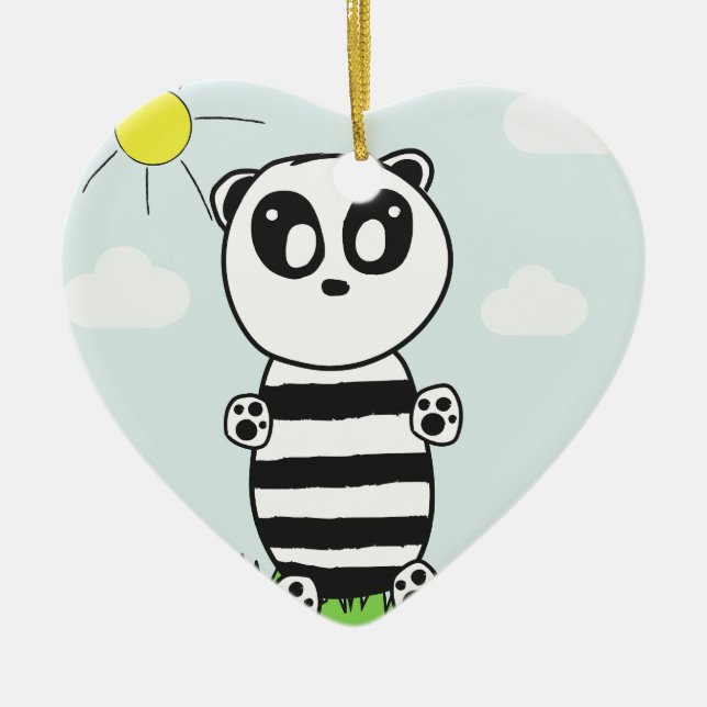 Panda Kids    Ceramic Ornament (Front)