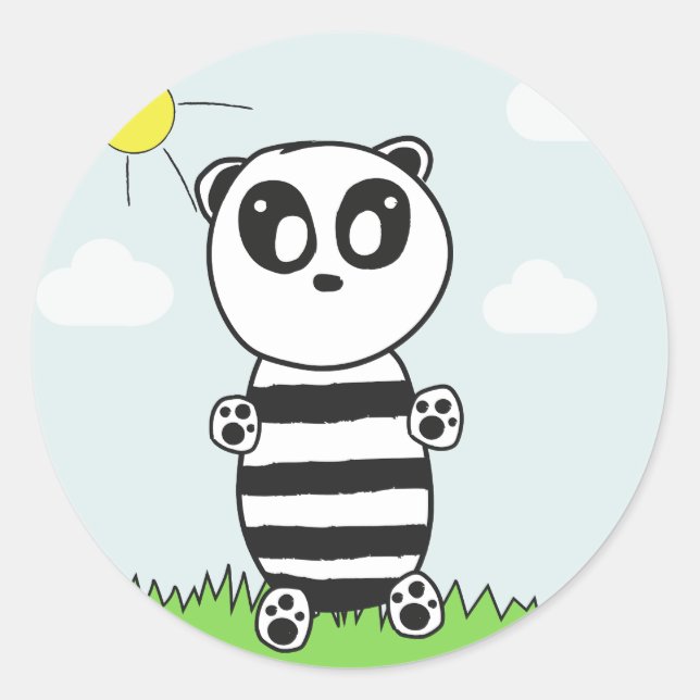 Panda Kids    Classic Round Sticker (Front)