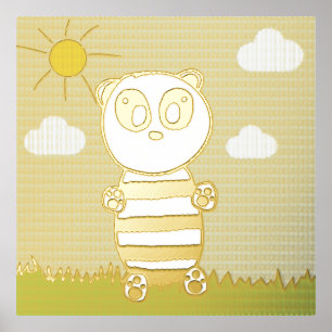 Panda Kids   Foil Prints