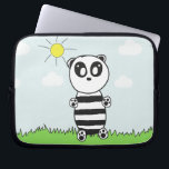 Panda Kids    Laptop Sleeve<br><div class="desc">Kids panda illustration in a sunny garden</div>