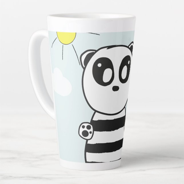 Panda Kids    Latte Mug (Left Angle)