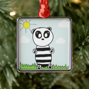 Panda Kids Metal Ornament