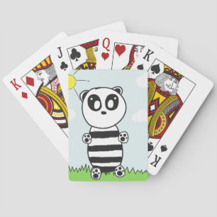 Panda Kids Playing Cards