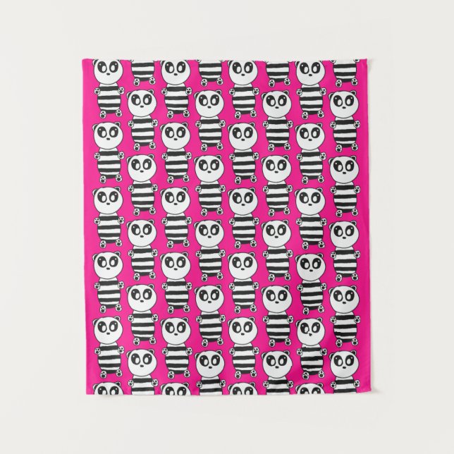 Panda Kids  Tapestry (Front)