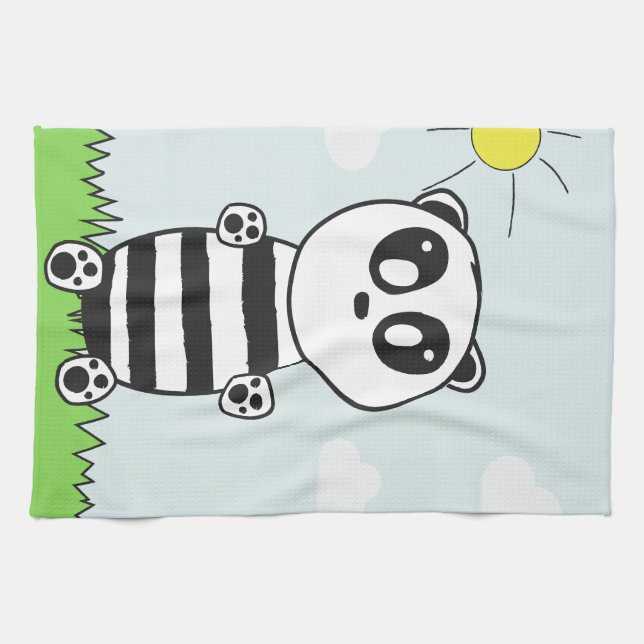 Panda Kids   Tea Towel (Horizontal)