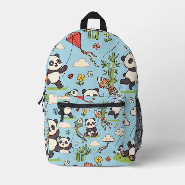 Panda Kite Backpack – Spring Garden Cute (Front)