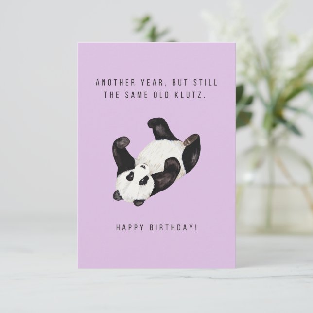 Panda Klutz Birthday Card (Standing Front)