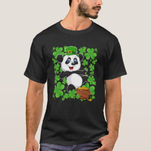 Panda Leprechaun Hat Shamrock Lucky St Patricks Da T-Shirt