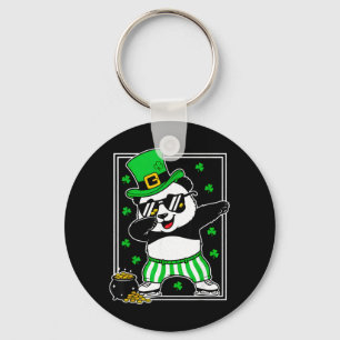 Panda Leprechaun Hat St Patricks Day Boys Girls Key Ring