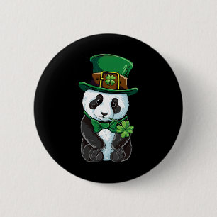 Panda Leprechaun Hat St Patricks Day Boys Girls Me 6 Cm Round Badge
