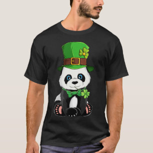 Panda Leprechaun Hat St Patricks Day Boys Girls Me T-Shirt