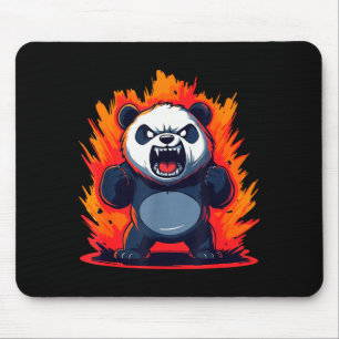 Panda Looking Angry Graphic Funny Panda Kawaii Mouse Pad