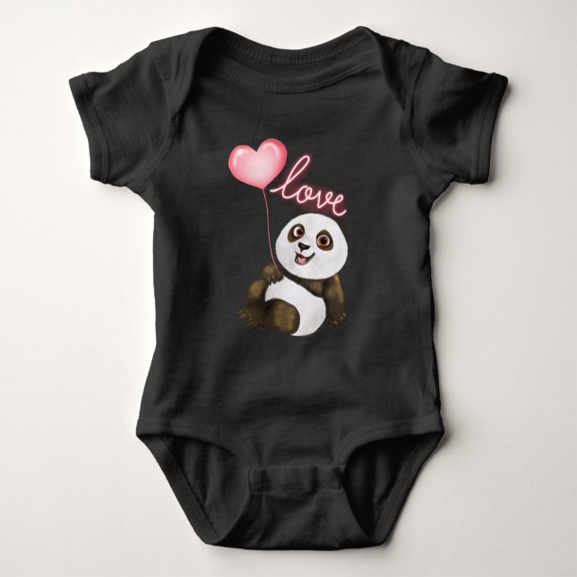 Panda Love Baby Bodysuit (Front)