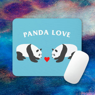 Panda Love (Blue) Mouse Pad