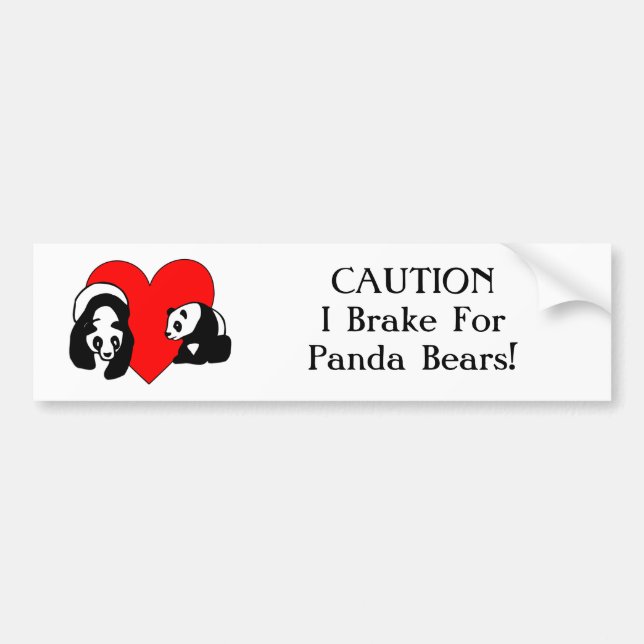 Panda Love Bumper Sticker (Front)