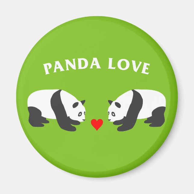 Panda Love (Green) Magnet (Front)