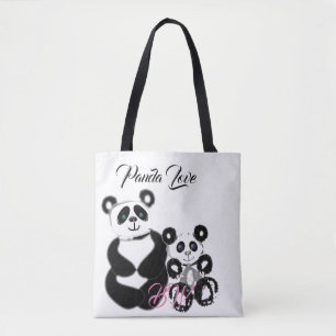 Panda Love Personalised Tote Bag