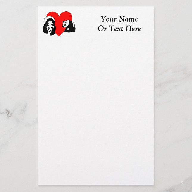Panda Love Stationery (Front)