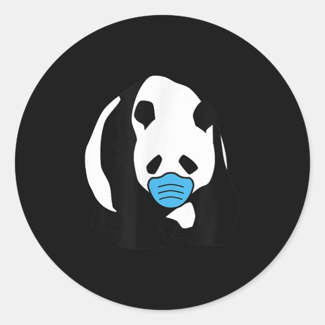 Panda Lover | Cute Panda Bear Face Mask Classic Round Sticker (Front)