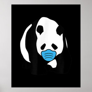 Panda Lover Cute Panda Bear Face Mask Poster