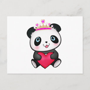 Panda Lover Fan Gift Valentine's Day Heart Present Holiday Postcard