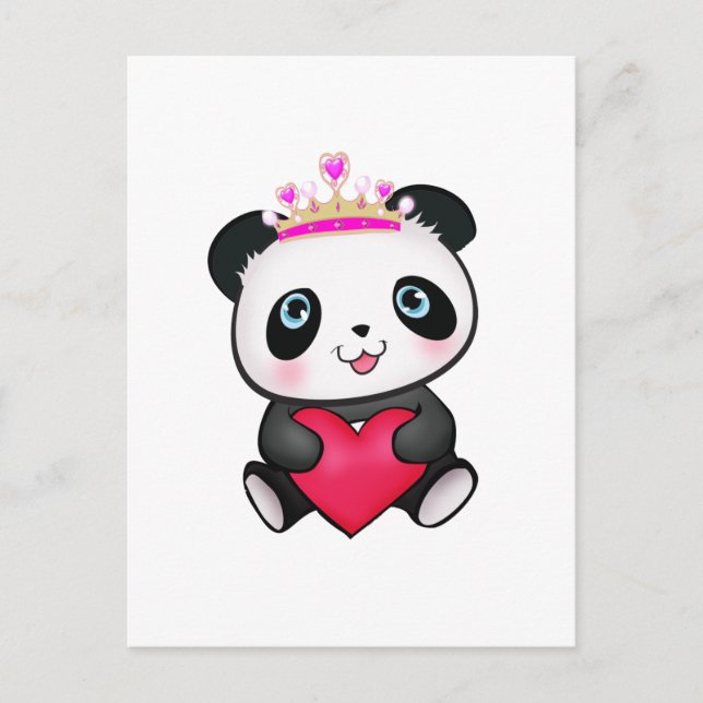 Panda Lover Fan Gift Valentine's Day Heart Present Holiday Postcard (Front)