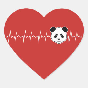 Panda Lover Heart Sticker
