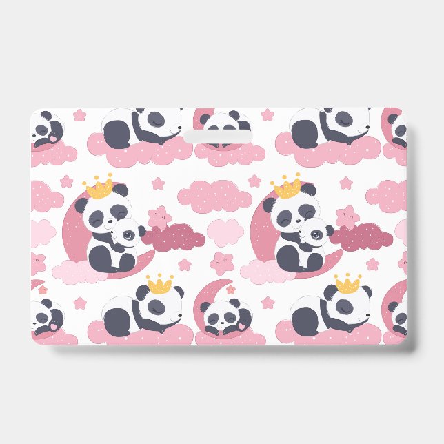 Panda Lover | I Am Nicknamed As Panda ID Badge (Front)