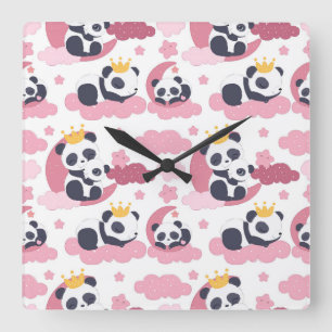Panda Lover I Am Nicknamed As Panda Square Wall Clock