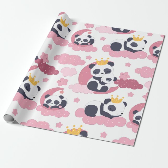 Panda Lover | I Am Nicknamed As Panda Wrapping Paper (Unrolled)