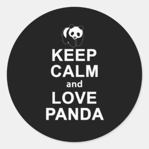 Panda Lover Kepp Calm And Love Panda Classic Round Sticker