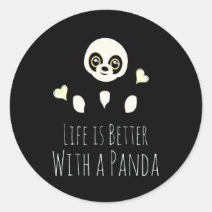 Panda Lover Life Is Better With A Panda Classic Round Sticker