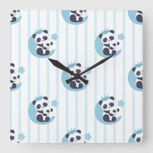 Panda Lover Life Is Better With A Panda Square Wall Clock